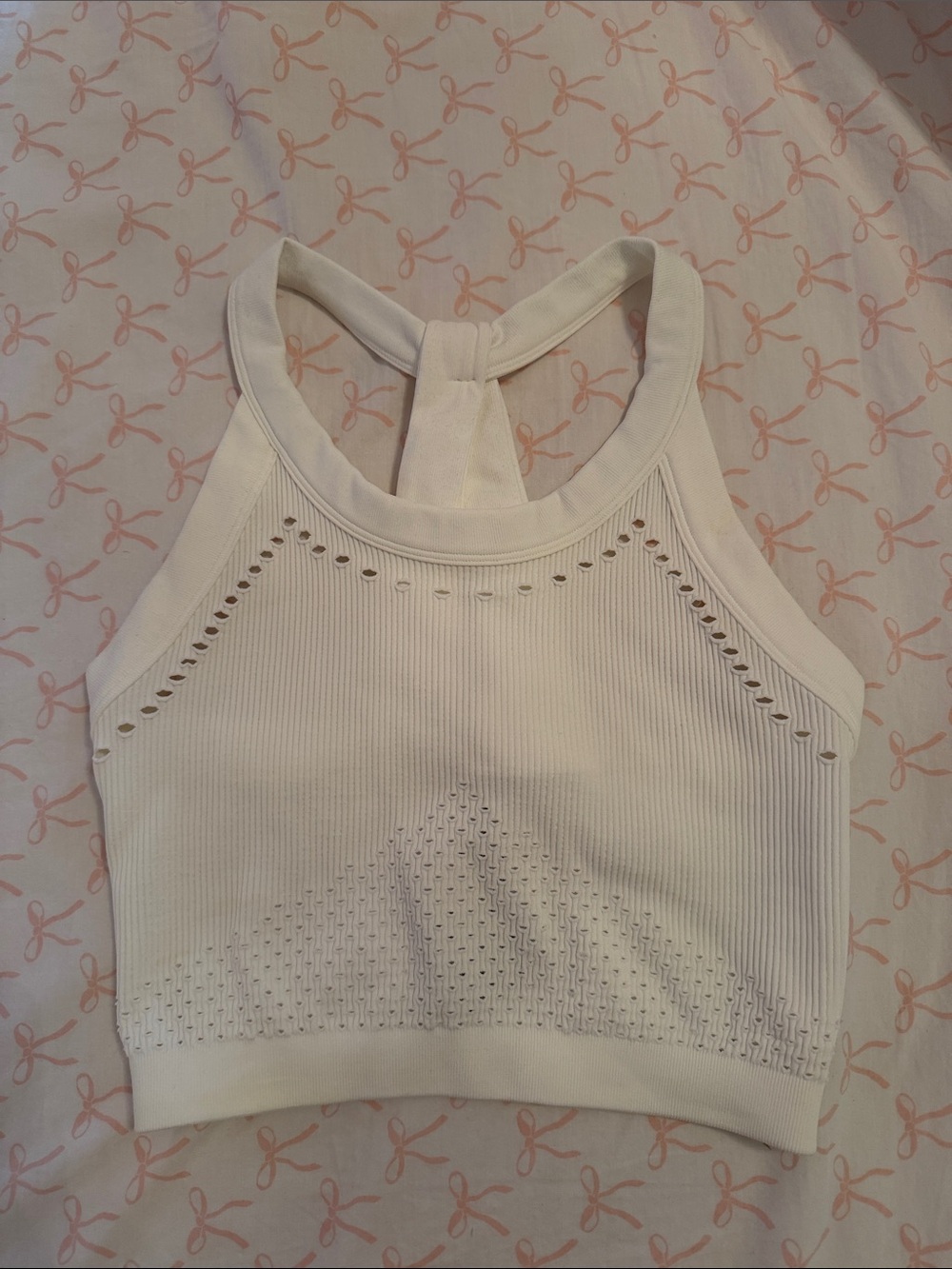 White Ribbed FP Movement Crop Tank